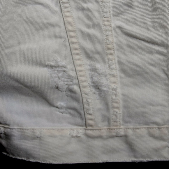 White Denim Distressed Jean Jacket - Picture 3 of 5